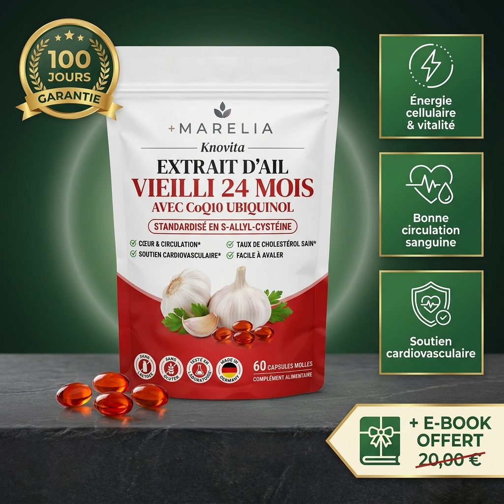 Extrait d’ail vieilli 24 mois avec CoQ10 et vitamine K2