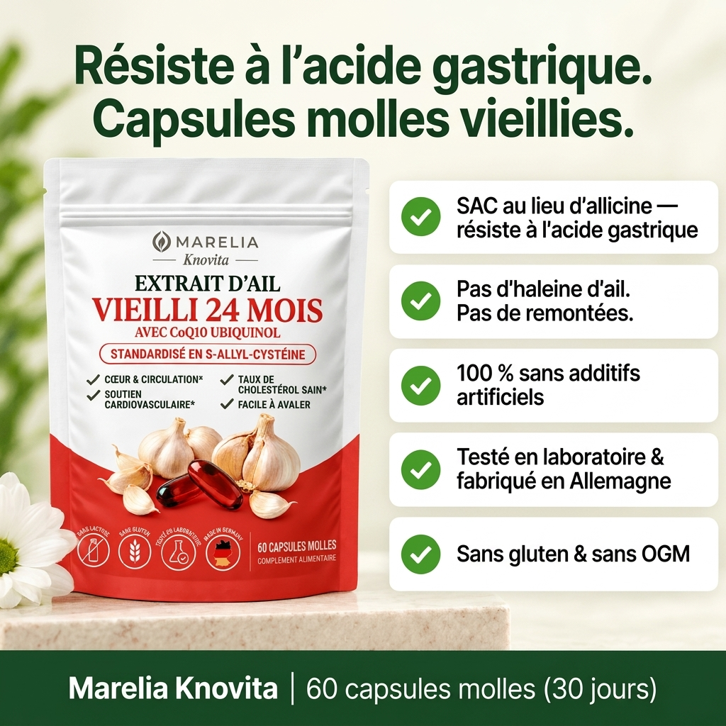 Extrait d’ail vieilli 24 mois avec CoQ10 et vitamine K2